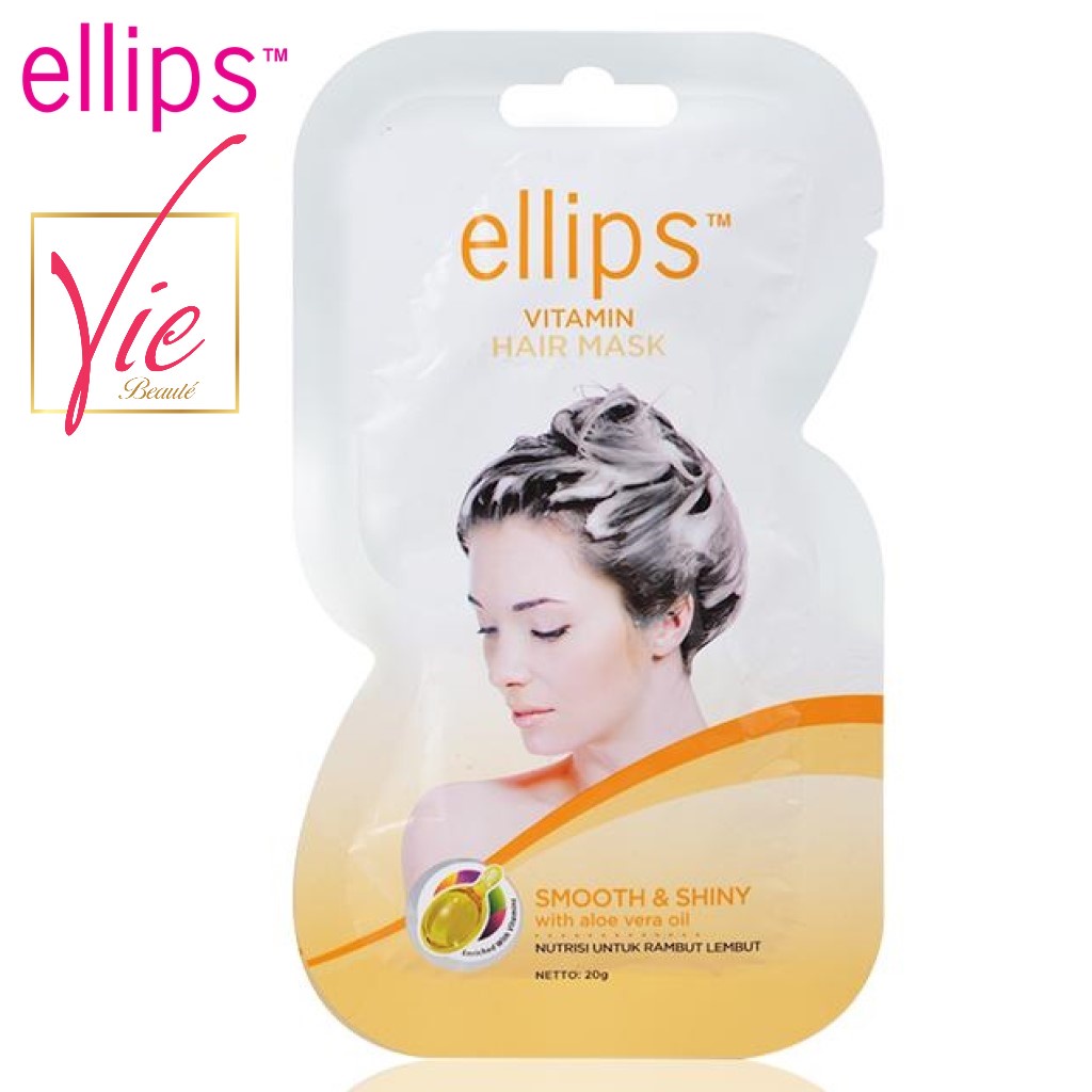 Kem Ủ Tóc Ellips Hair Mask Smooth &amp; Shiny Sachet dầu xả dưỡng tóc óng mượt 20g