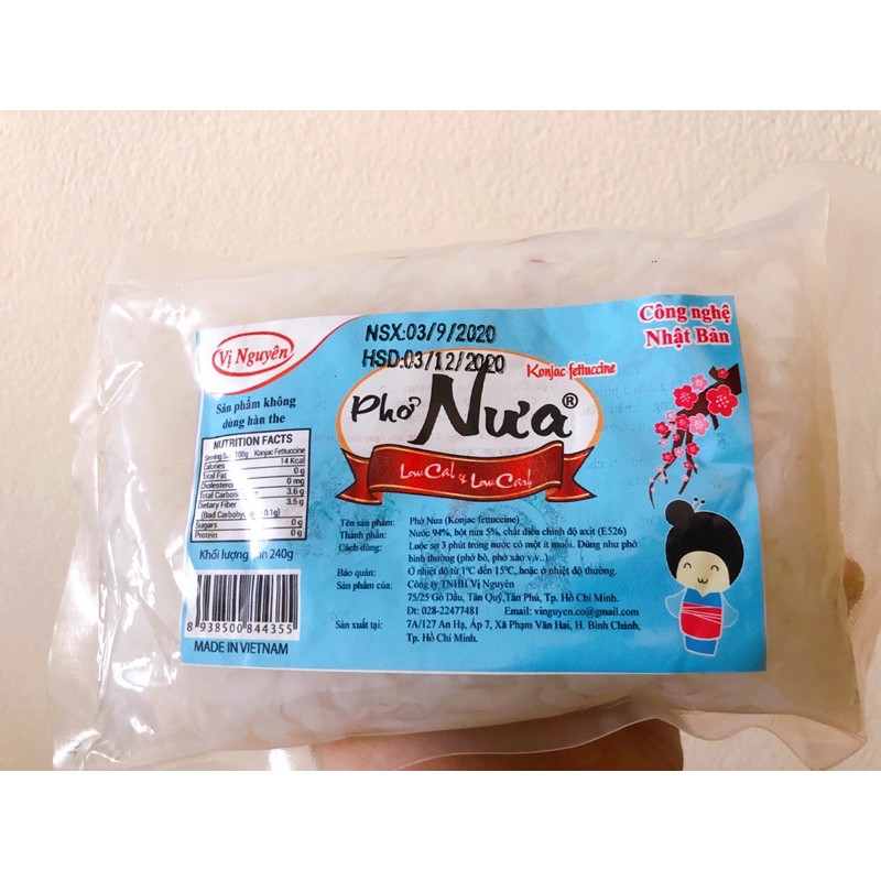 Mì / bún / phở/ miến/ cơm nưa 1 gói 240g - Keto - Das - Không Carb