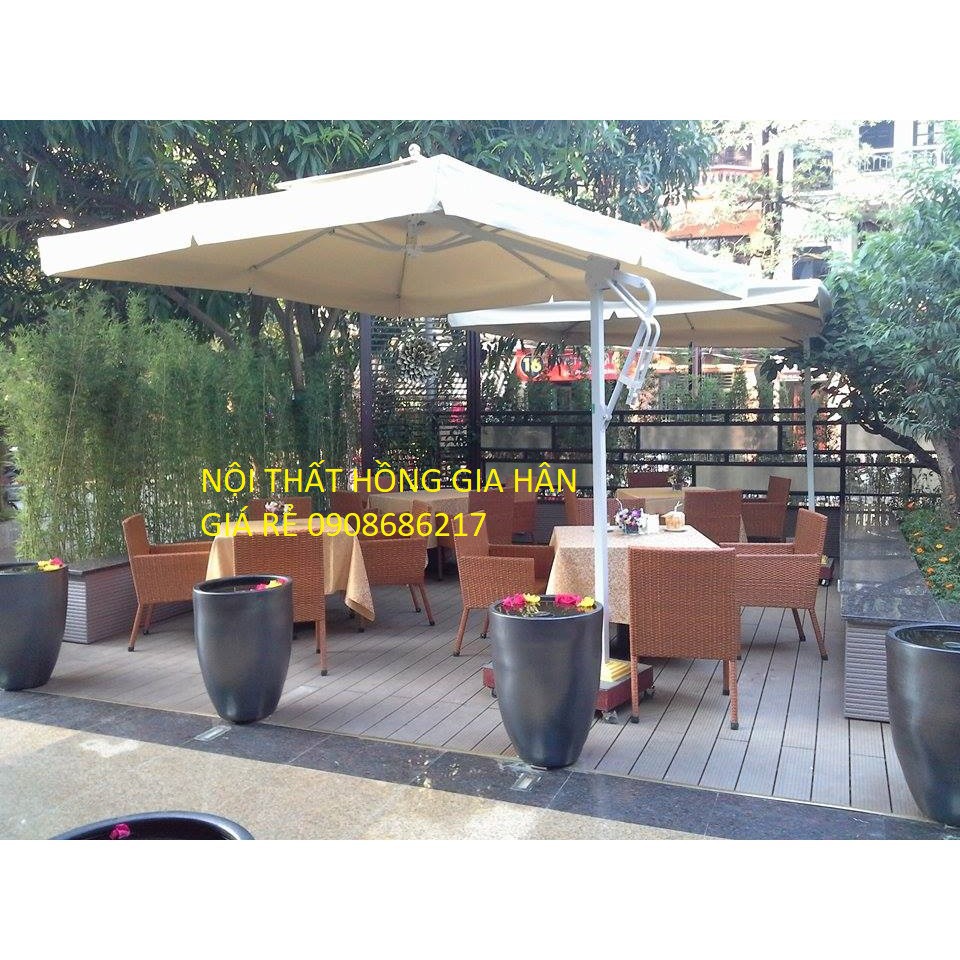 Ô dù cafe vuông lệch tâm che nắng HGH943