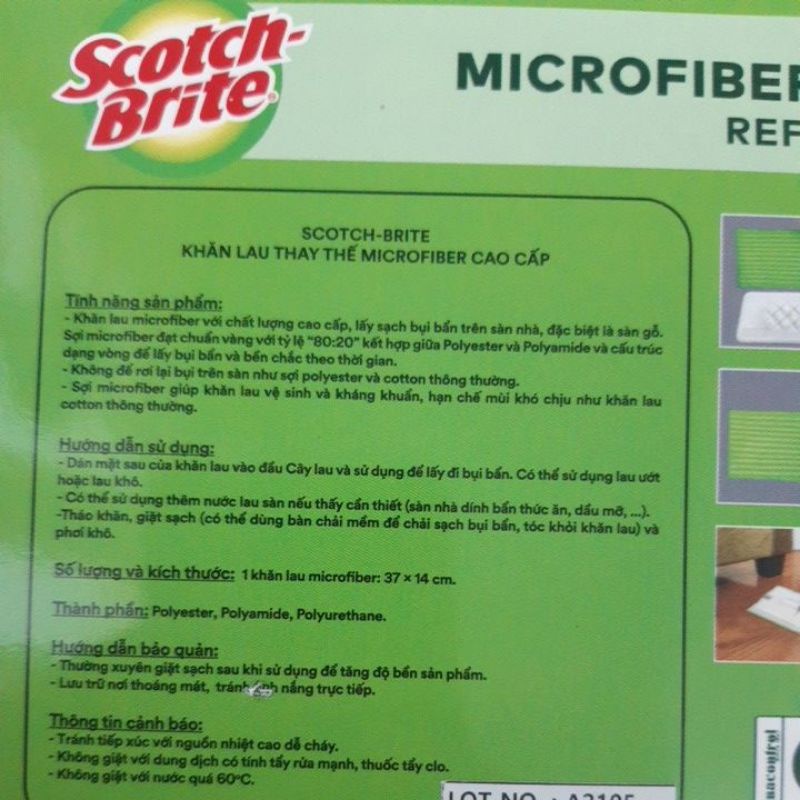 3M Khăn lau thay thế cây lau  Microfiber lớn