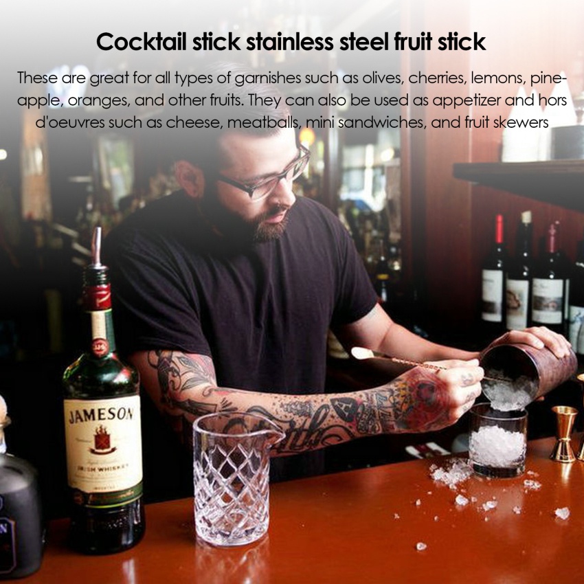 Bộ 10 Que Xiên Kim Loại Dùng Làm Cocktail Chuyên Dụng