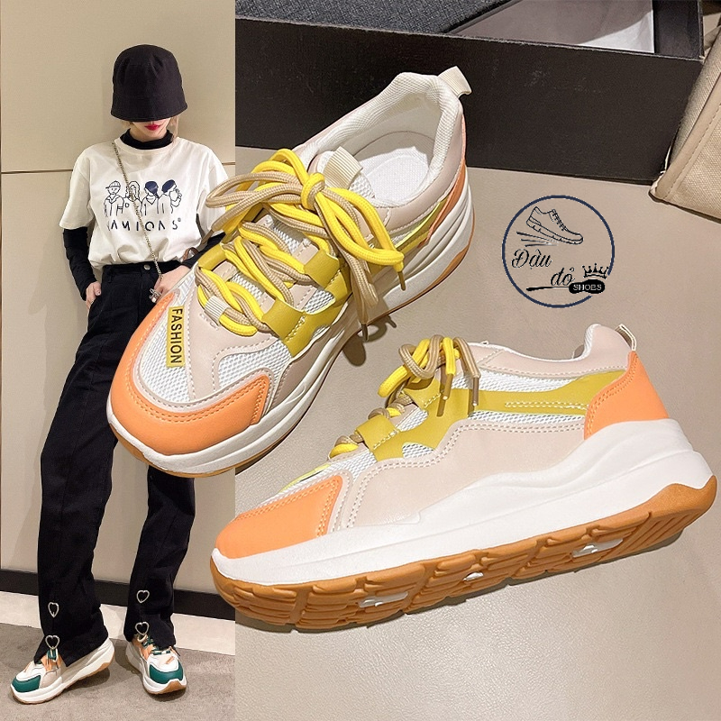 Giày thể thao nữ 2 dây có gắn chữ fashion