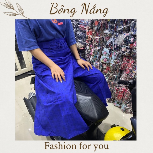 Váy chống nắng Kaki xẻ tà dạng quây dùng miếng dán hoặc cột dây cao cấp