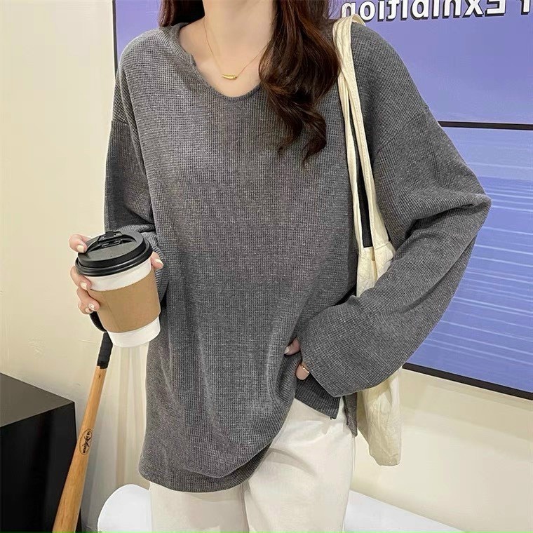 Áo Len Cổ Giọt Lệ Nữ ,Thun dài tay vintage form rộng cá tính Ulzzang