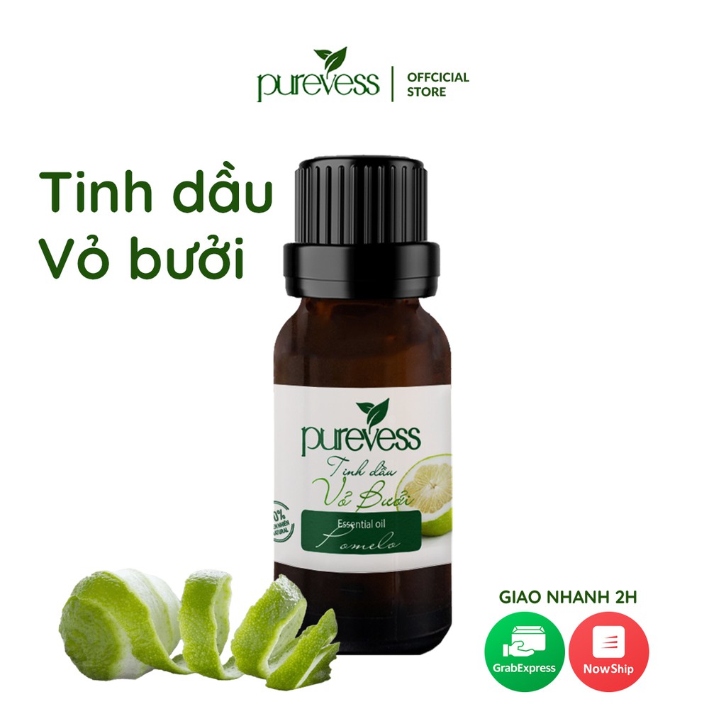 Tinh dầu Vỏ Bưởi giúp giảm tóc gẫy rụng giúp tóc chắc khỏe và bóng mượt  PUREVESS 20ml