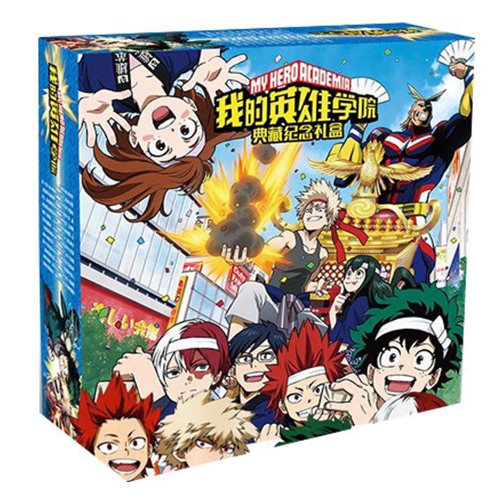 (new) (120) Hộp quà tặng anime Boku No Hero Academia Học viện anh hùng mini vuông ảnh dán postcard anime chibi