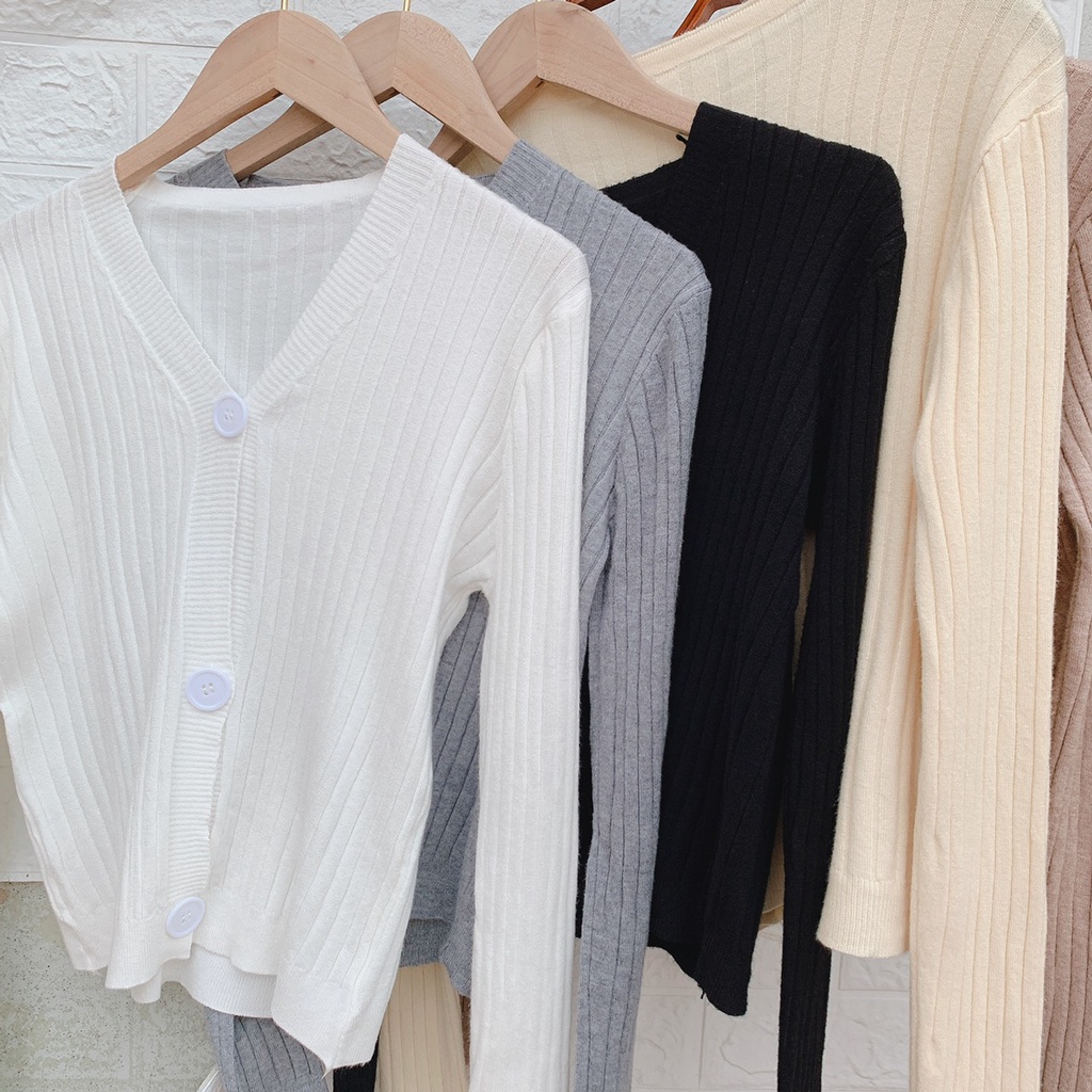 Áo khoác cardigan nữ áo len dài tay phối khuy chất len motoghi dày dặn hàng đẹp - Mã SP A480