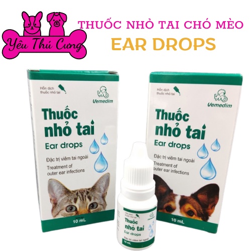 Thuốc nhỏ tai VEMEDIM điều trị viêm tai ngoài trên chó mèo -YÊU THÚ CƯNG