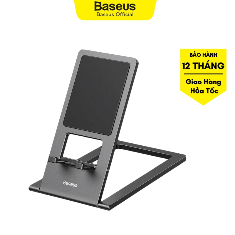 Giá đỡ điện thoại để bàn Baseus Foldable Metal Desktop Holder| Dành cho smartphone/tablet| Bảo hành chính hãng 12 tháng