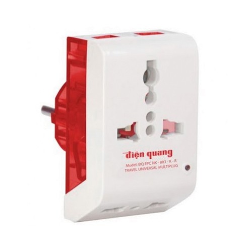Phích Cắm Chuyển Đa Năng Tiện Dụng Du Lịch Điện Quang ĐQ EPC NK-803-K-R