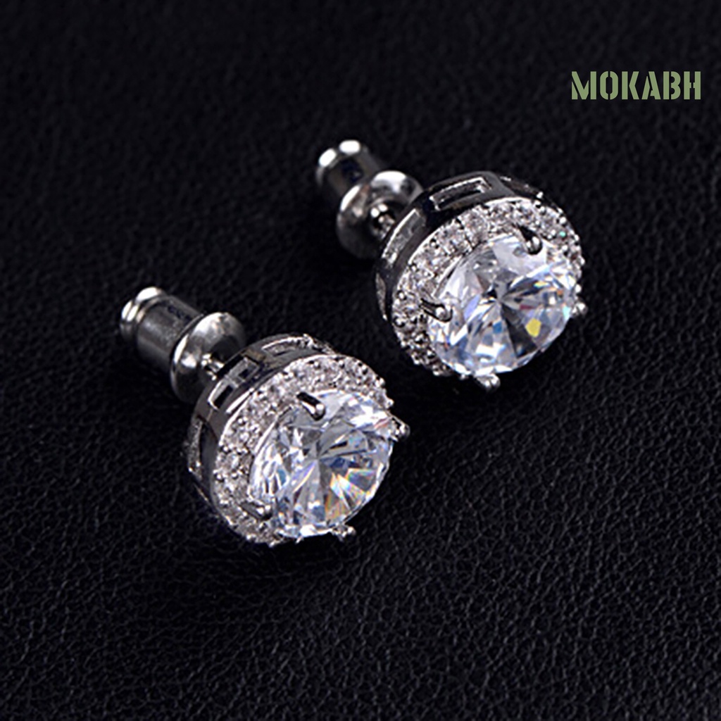 Bông Tai Mạ Bạc Dát Đá Zircon Thời Trang