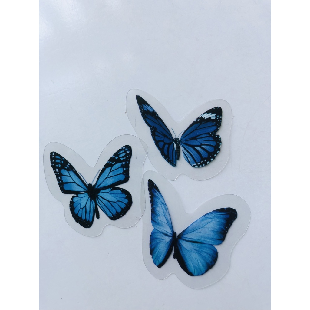 Set  40 hình Sticker 2D cánh bướm nhiều loại để dán sổ sách nón điện thoại vv...