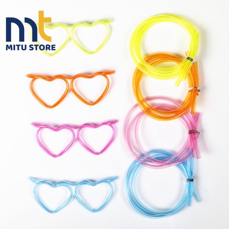 Ống Hút Mắt Kính Gọng Trái Tim Cute Vui Nhộn Độc Đáo M1429