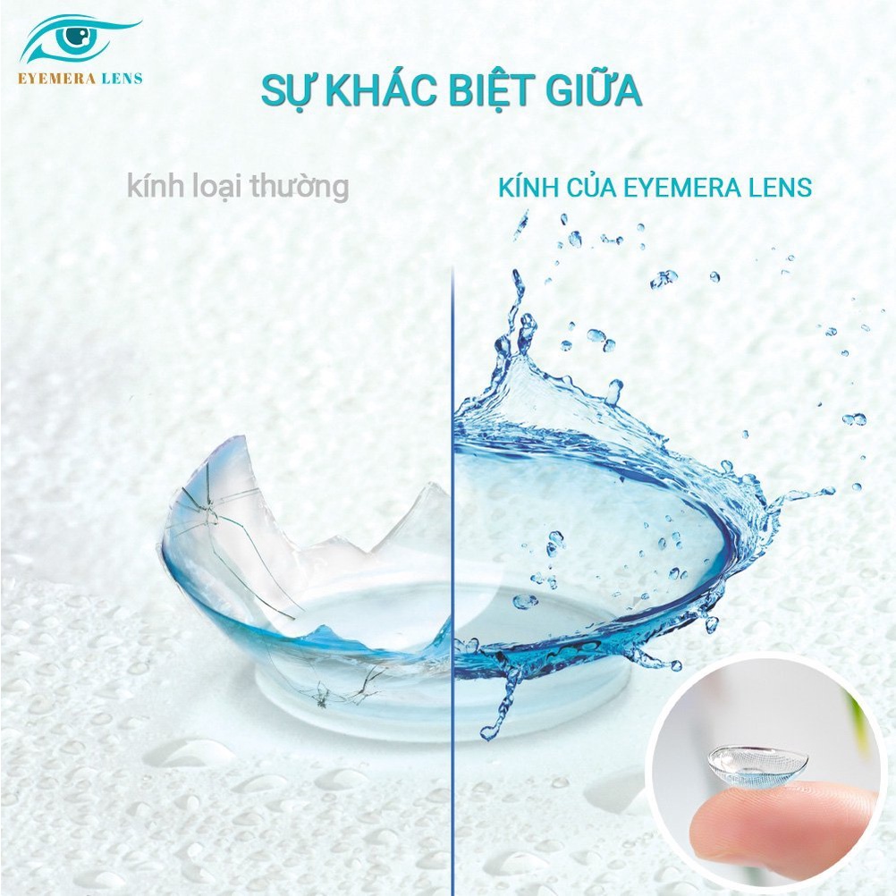 Kính áp tròng cận y tế  màu trong suốt chất liệu Silicone Hydrogel thời gian đeo 14th-24h hạn dùng 12 tháng Eyemera