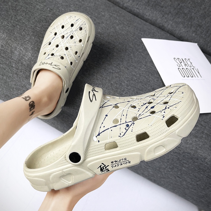 [ASZC] Xăng đan Thể Thao Đi Biển Chống Trượt Thoáng Khí In Họa Tiết Gypsophila Thời Trang Mùa Hè Cho Nam