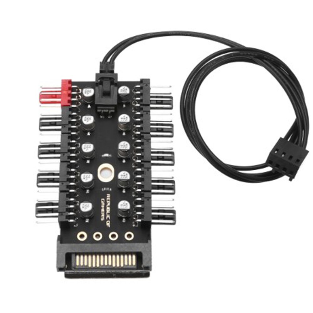 PC 1to10 4Pin Quạt làm mát Hub Bộ chia Cáp 12V PWM LED Sata Bộ đổi nguồn