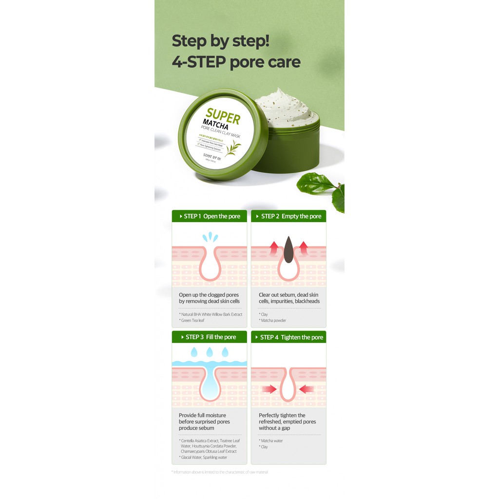 Mặt Nạ Đất Sét Some By Mi Super Matcha Pore Clean Clay Mask 100g Làm Sạch Lỗ Chân Lông Hiệu Quả Cao