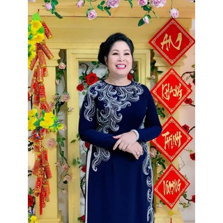 ÁO DÀI MẸ ĐÍNH PHA LÊ CAO CẤP