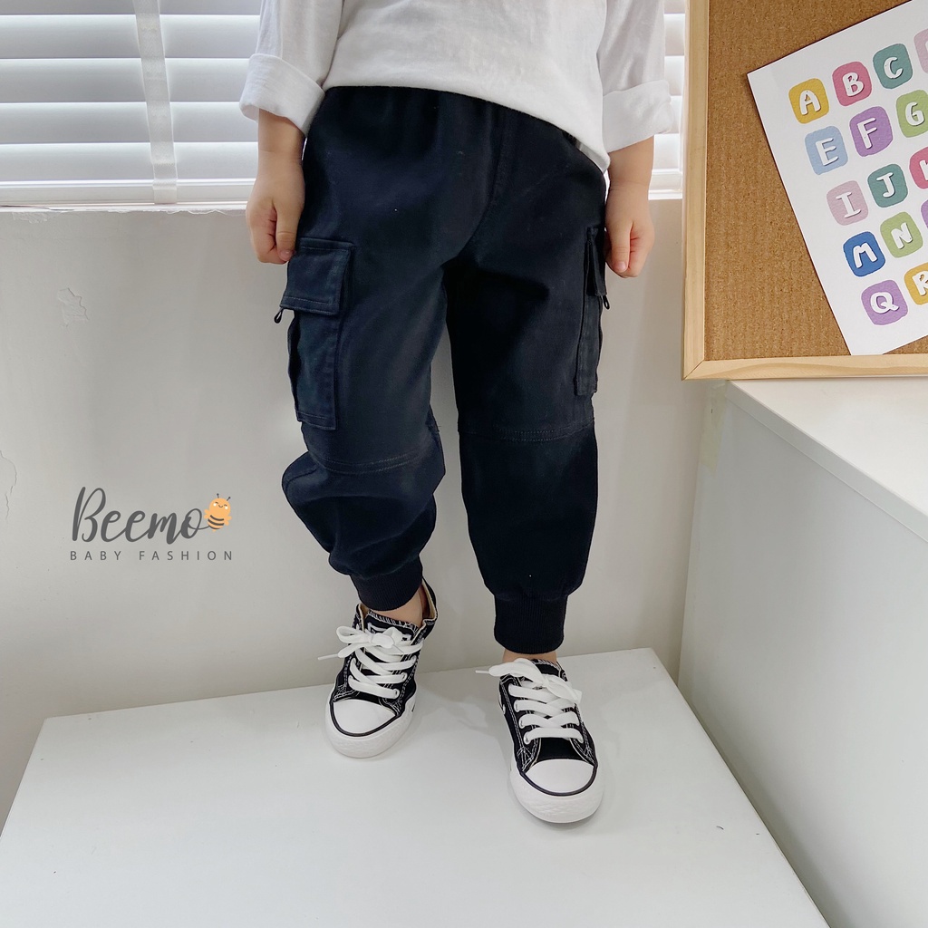 [Flash Sale] Quần Jogger kaki Beemo cho bé trai sành điệu, quần bé trai kaki bo gấu cực kỳ ấm áp