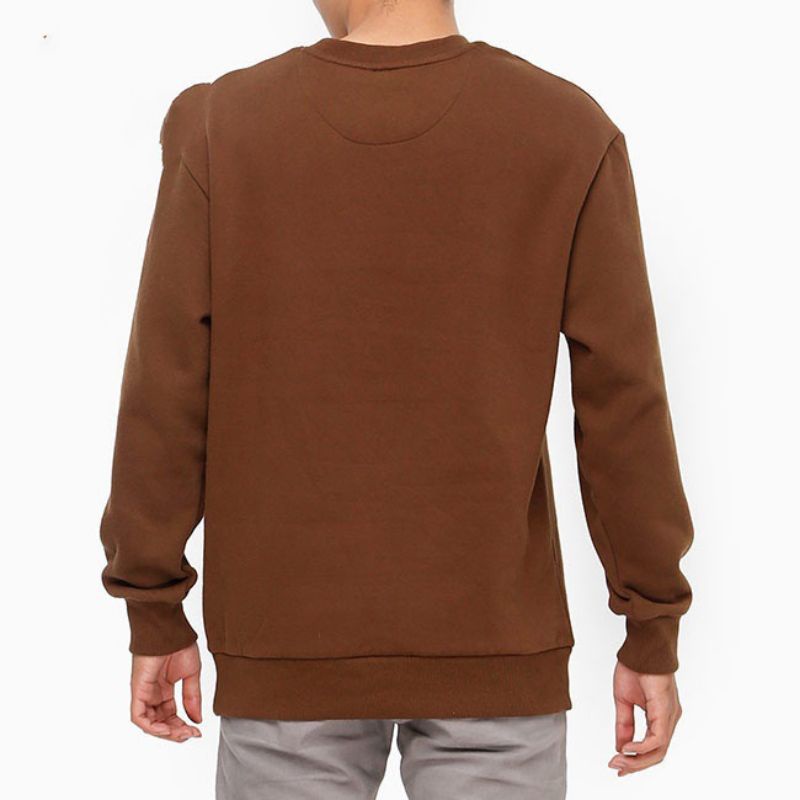 Áo Sweater Nỉ Trơn Màu Nâu Cafe Nam Nữ Unisex, Form Rộng Chất Nỉ Bông Cao Cấp size 35-70kg