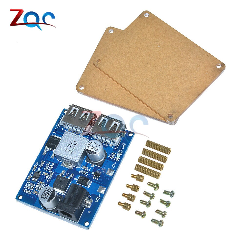 Mô Đun Hạ Áp DC-DC DC 9V 12V 24V 36V Sang 5V 5A Kèm Hộp Đựng Ốp