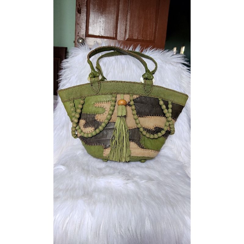 Túi xách tay da ghép thủ công