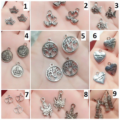 Charm bạc cổ : 50 gram 1 gói = 23k [ Chuyên sỉ các loại charm bạc cổ ] ( chọn mẫu đúng mã số bên dưới )