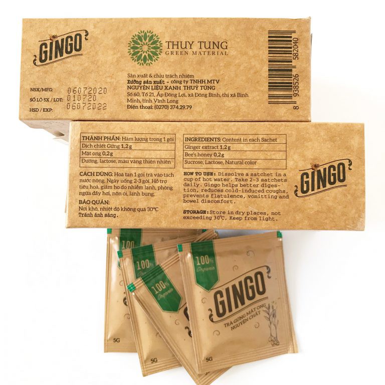 Trà Gừng Mật Ong GINGO Nguyên Chất Từ Thiên Nhiên 120gr