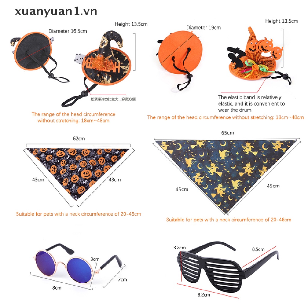 1 Set Phụ Kiện Nón Và Cài Tóc Hóa Trang Halloween Cho Thú Cưng