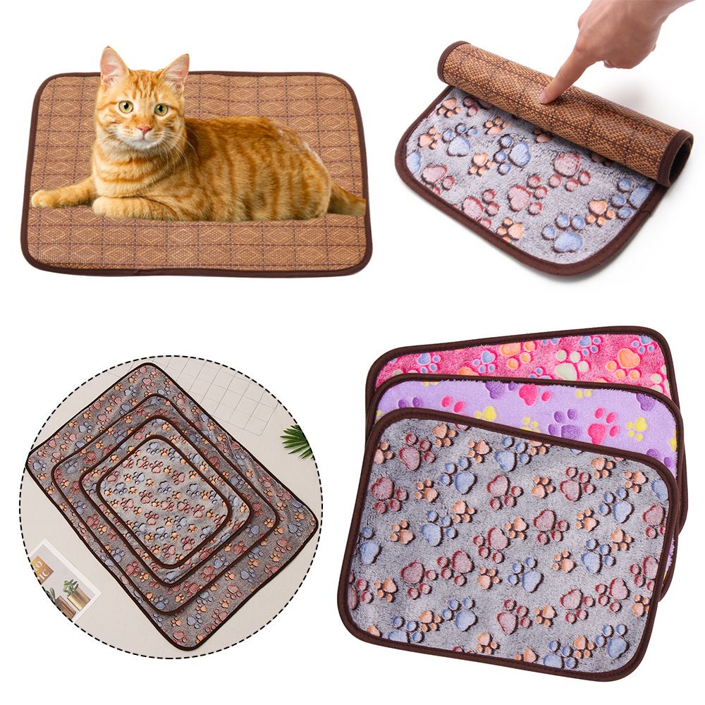 MIOSHOP Thick Dog Cooling Mat Soft Summer Pet Blanket Rest Small Medium Large Car Cushion Washable Cat Bed Sleeping Pad/Multicolor