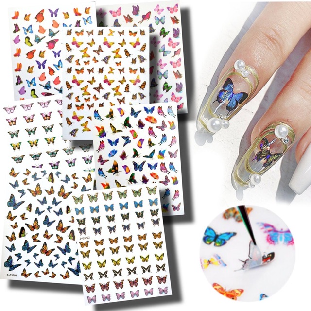 Sticker bướm 3D gắn trang trí móng