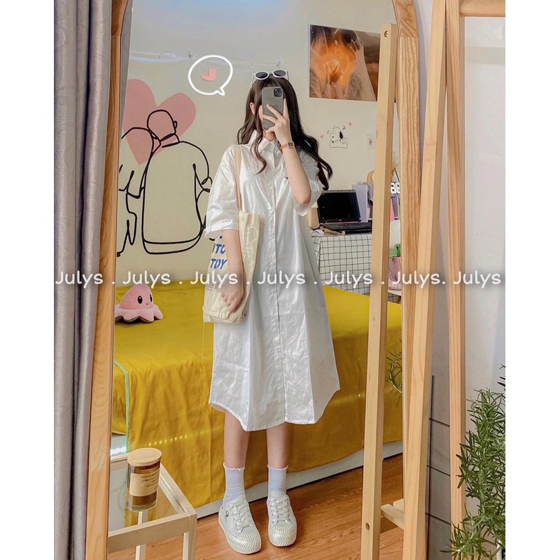 Váy sơ mi form rộng ulzzang (ảnh thật shop chụp kèm video)