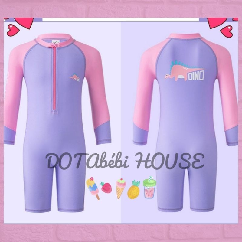 25-46kg Đồ bơi tay dài liền thân hàng cao cấp size đại cho bé gái bé lớn mã SW0231- DOTAbébi HOUSE