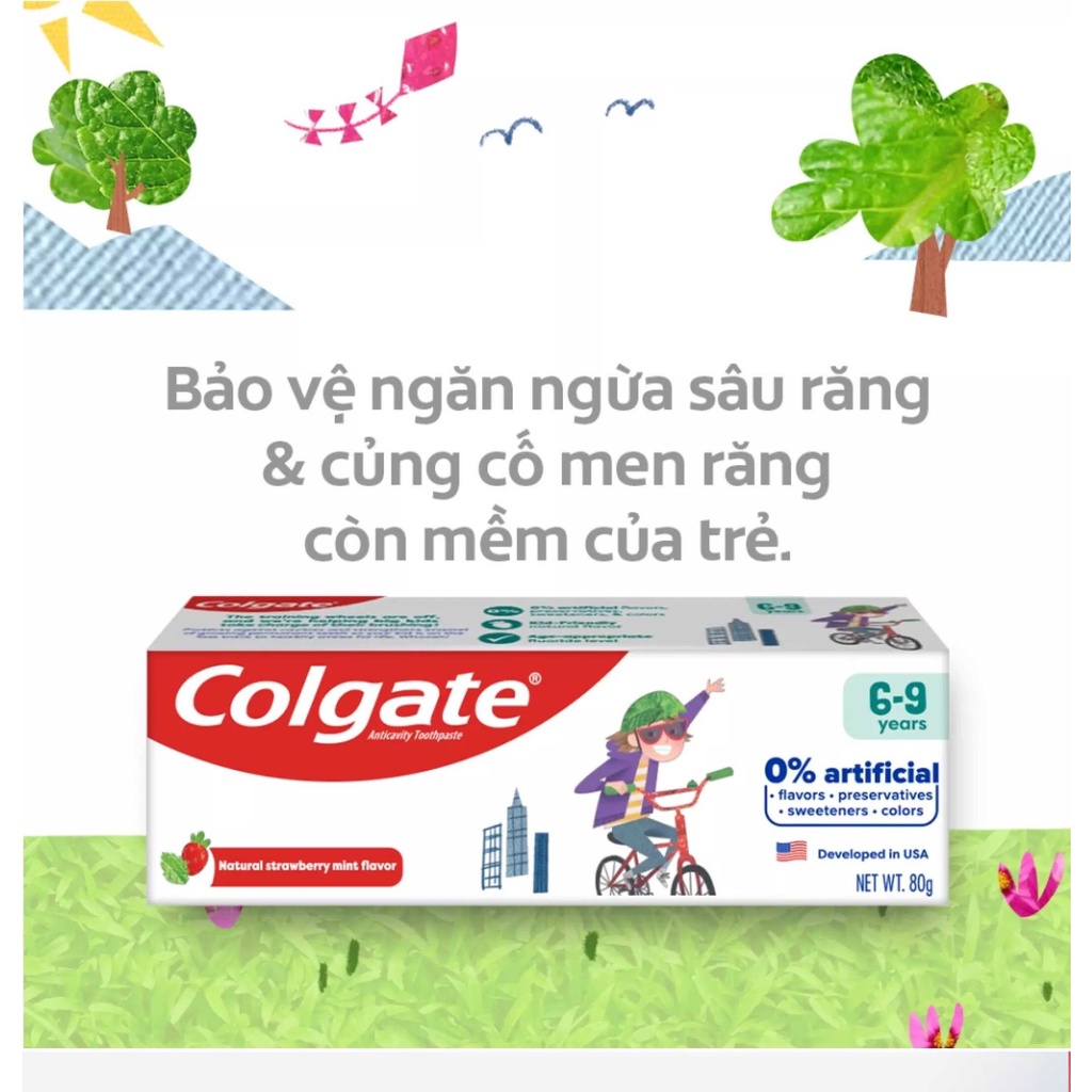 Kem đánh răng Colgate Trẻ Em Thiên Nhiên 6 - 9 Tuổi (Kid Free From 6-9) 80g