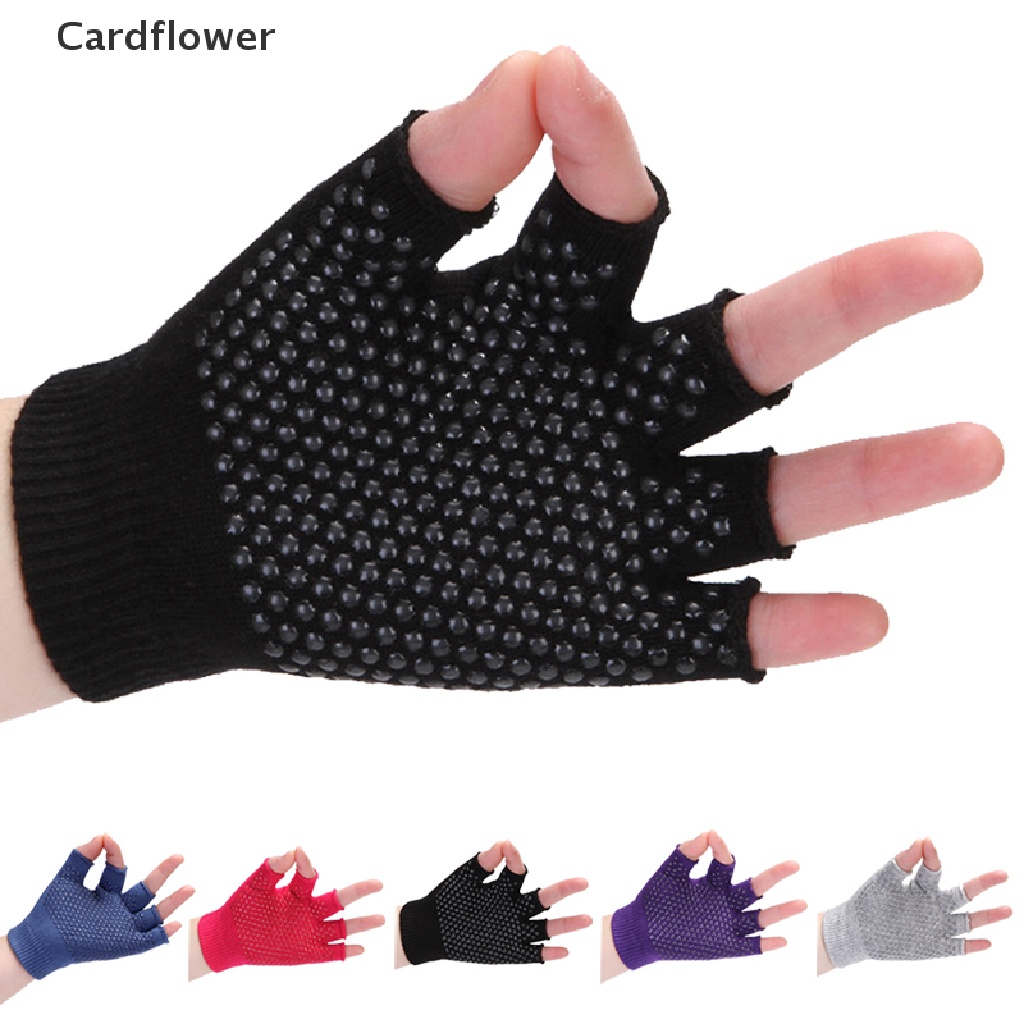 &lt; Cardflower &gt; Găng Tay Nửa Ngón Tập Thể Thao Chống Trượt Dùng Khi Chạy Xe Đạp / Yoga