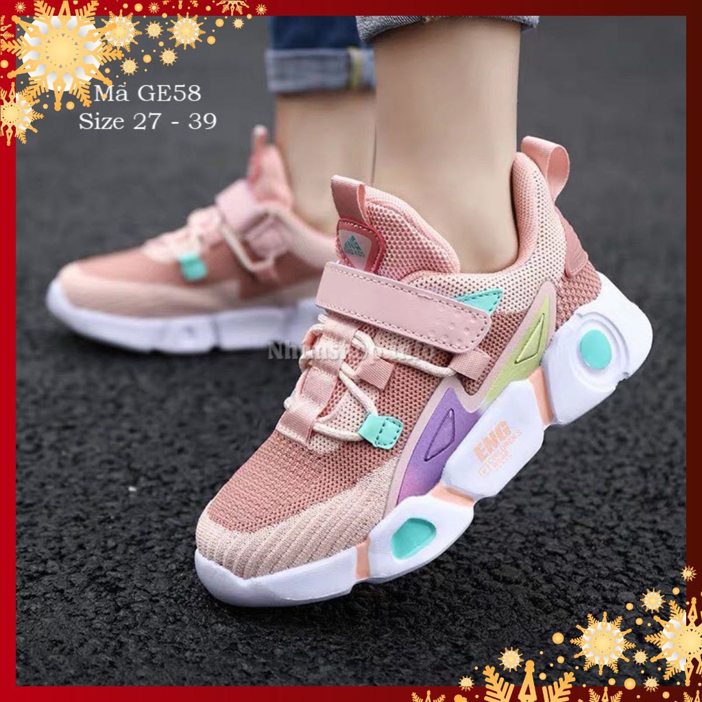Giày bé gái 3 - 15 tuổi dáng sneaker năng động và cá tính GE58 kèm ảnh thực tế