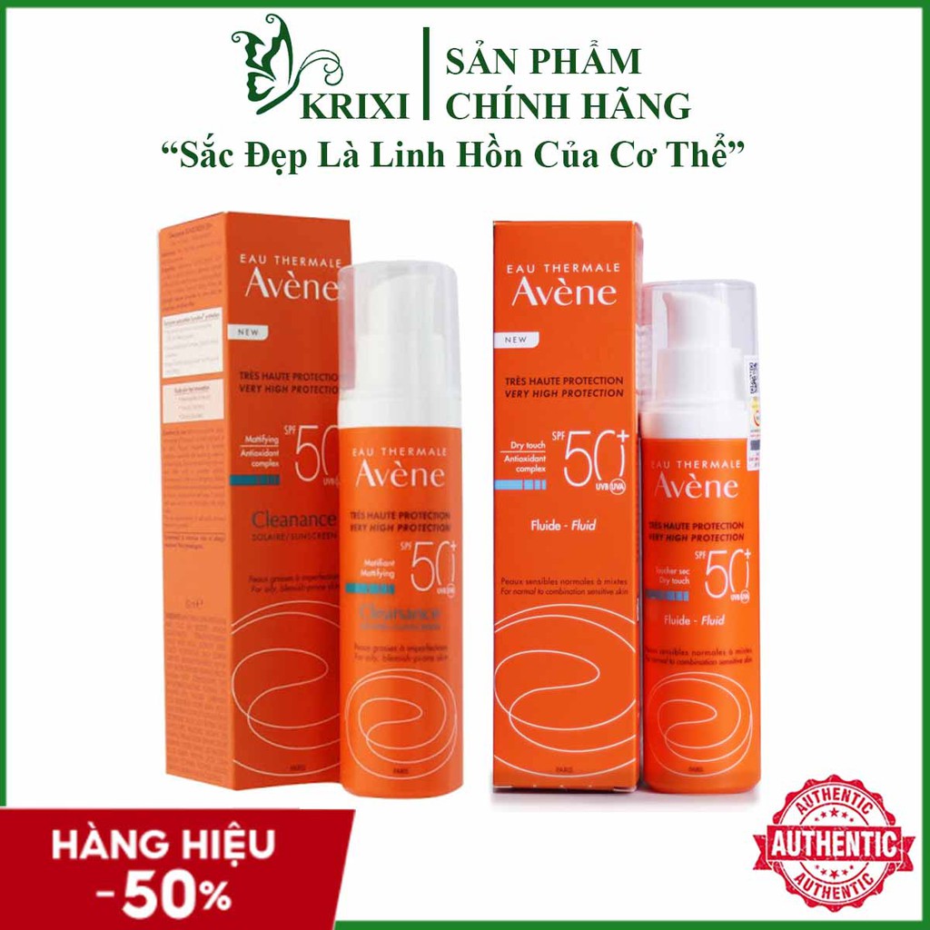 kem chống nắng avene Cleanance - Fluide Fluid SPF50+ 50ml mẫu mới