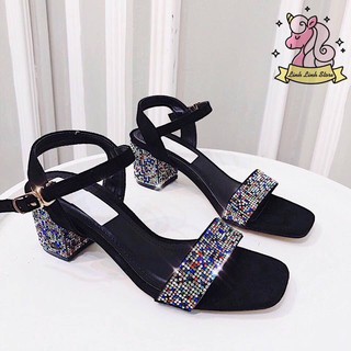 [HOT HOT] SANDAL ĐÍNH ĐÁ NGŨ SẮC GÓT 5P