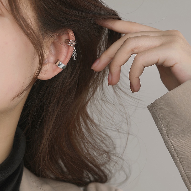 Khuyên Kẹp Vành Tai Hình Thánh Giá Phong Cách Retro 19A1267