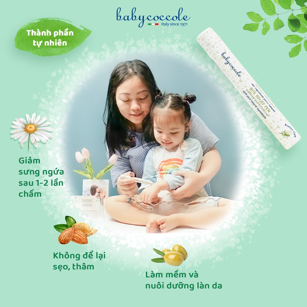 Bút Chấm vết Muỗi Đốt Babycoccole 0M+ Chiết xuất Hạnh Nhân và Dầu oliu 10ml - Hàng chính hãng