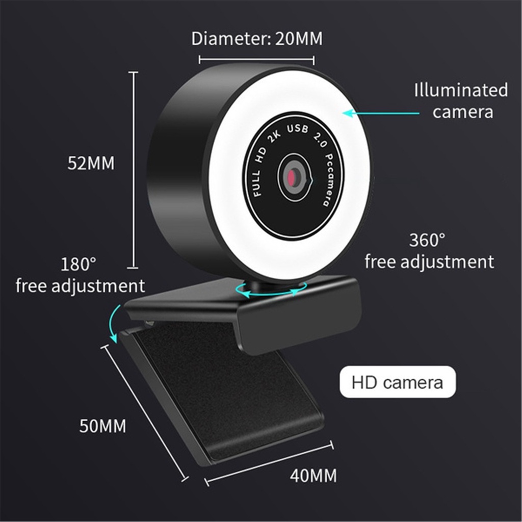 Webcam 1080P/2K cổng USB kèm micro chất lượng cao | BigBuy360 - bigbuy360.vn