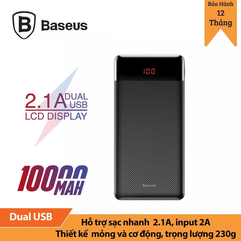 Pin dự phòng 10000mAh Baseus Mini Cu Digital Display