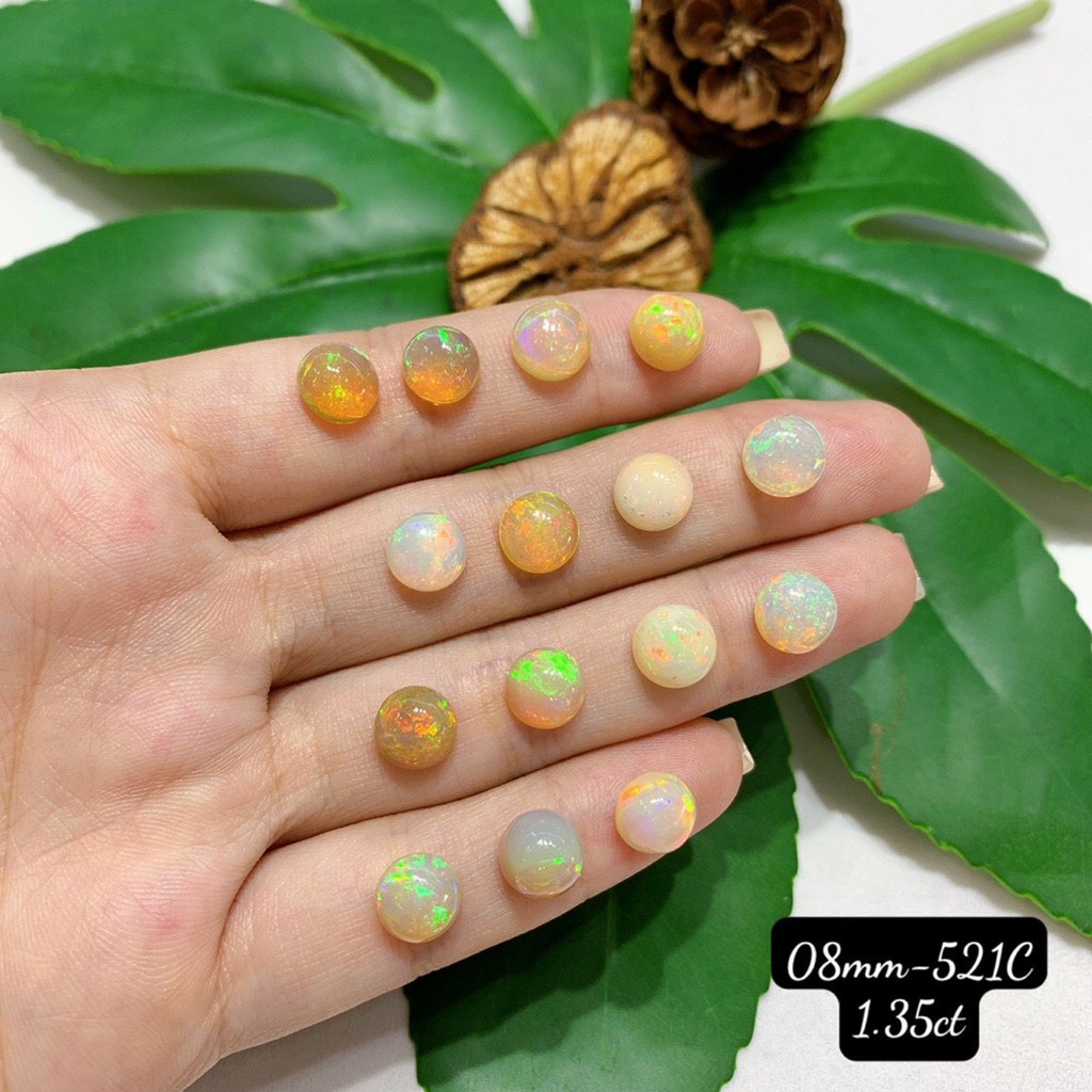 Mặt Opal Trắng Sữa Hình Tròn Vừa Cập Bến Nhiều Size 7-10mm