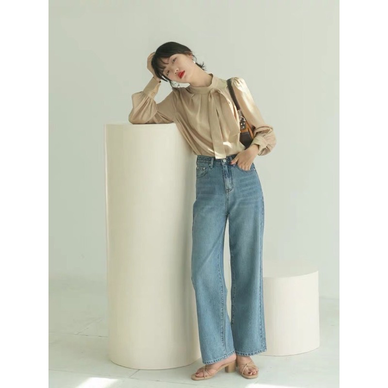 Áo sơ mi nư cổ cao B-A-M STORE