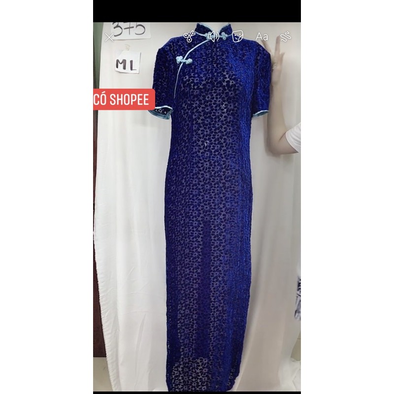 đầm sườn xám maxi size M/L.S375