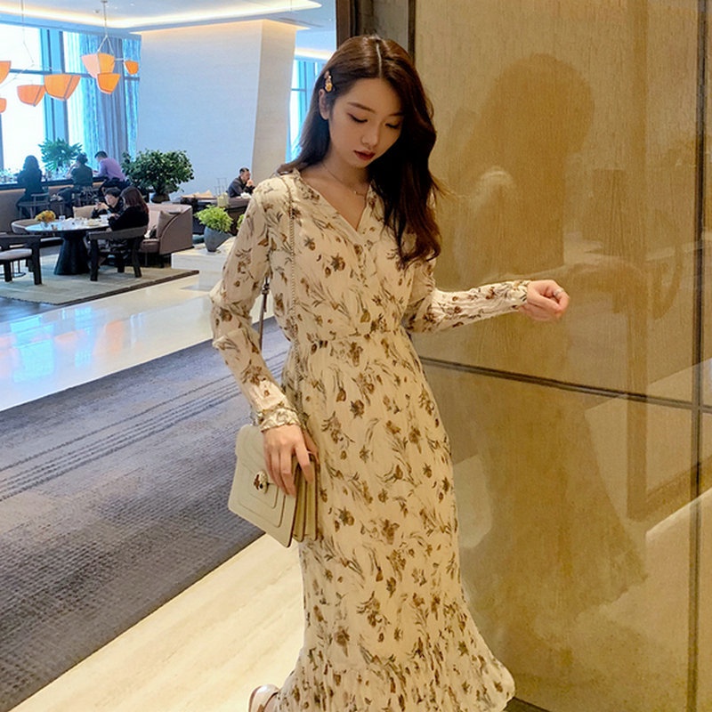 NRVP Đầm dài phong cách Pháp thời trang cho nữ