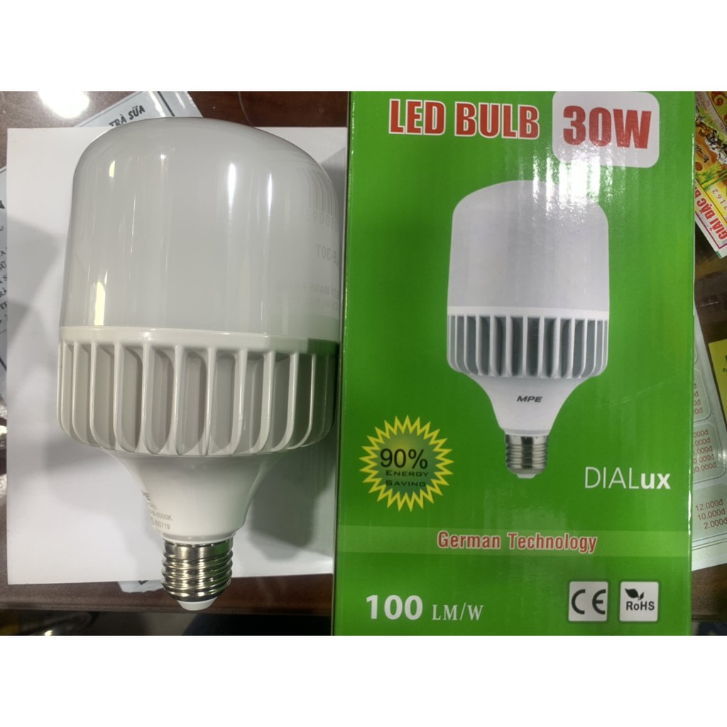 Bóng led bulb 30W cao cấp MPE ( tiêu chuẩn Châu Âu )  thân nhôm giải nhiệt cao