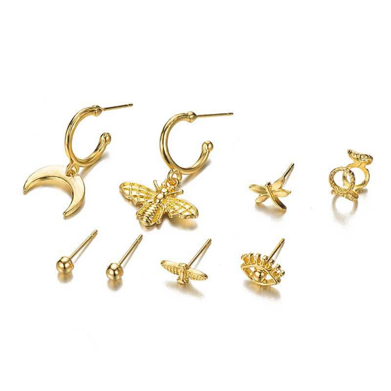 Khuyên Tai Màu Vàng Kim Phong Cách Hiphop Thời Trang