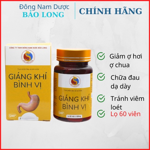 Viên uống hỗ trợ Dạ Dày,Giáng Khí Bình Vị Bảo Long - Giảm ợ hơi, ợ chua, trào ngược dạ dày, viêm loét dạ dày, tá tràng,