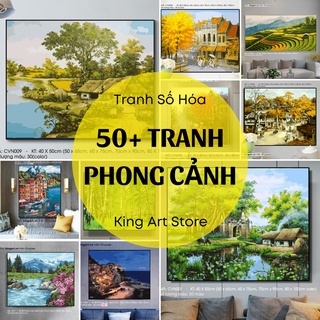 Tranh tô màu theo số phong cảnh (40*50cm) Nhiều mẫu hot trend tiktok - KING ART